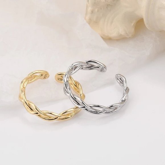 Sterling silver adjustable shank Chain link ring - Picture 4 of 12